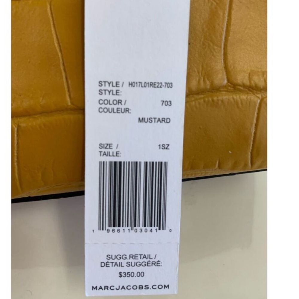 Marc Jacobs Mini Grind Mustard Yellow Leather Tote Bag Small Casual Handbag - Picture 7 of 10